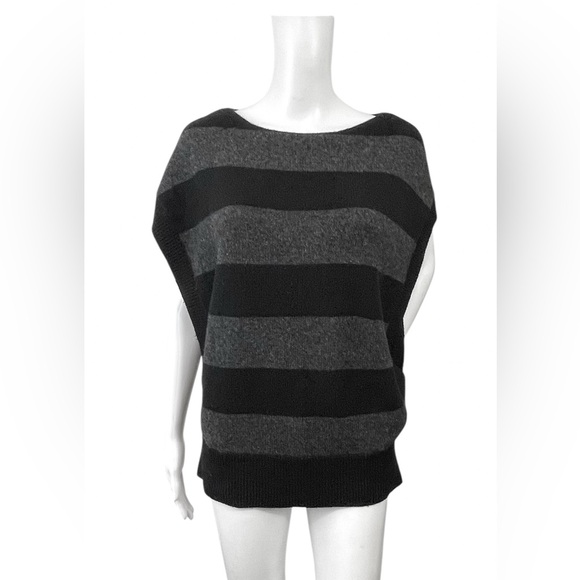 Vince Striped Sweater Vest Cashmere Alpaca Wool Knit Women’s Large - Picture 1 of 9
